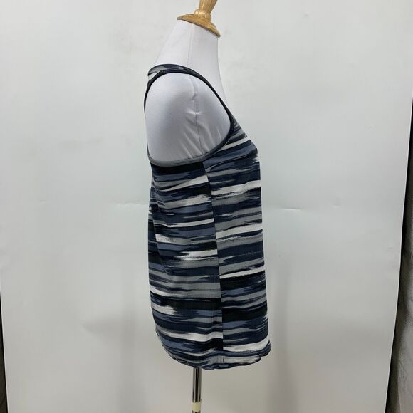 Athleta Tinker Tank Top S Small Airbrush Striped Built in Bra Racerback Side Tie - Picture 4 of 13